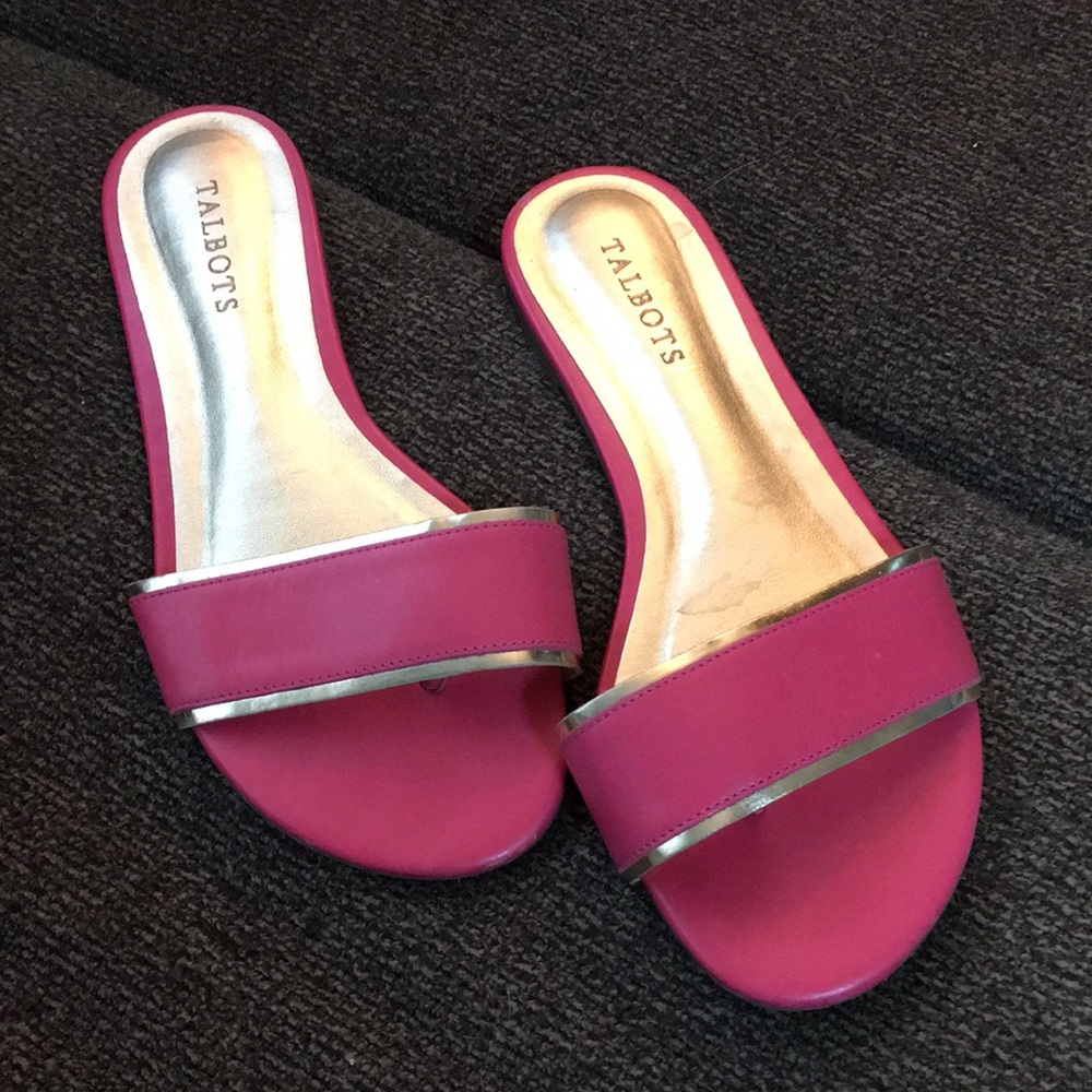 Talbots pink and gold sandals